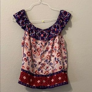 E M Floral Off The Shoulder Blouse